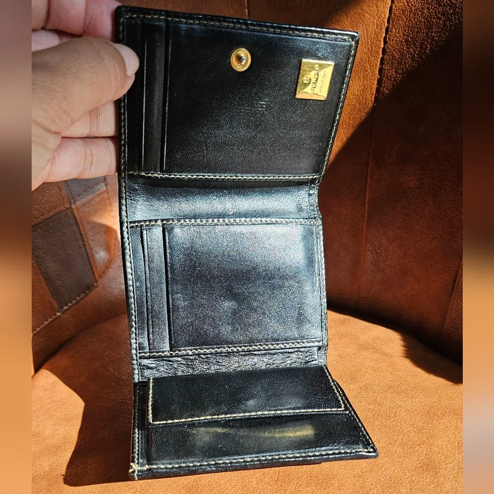 Fendi Tri-Fold Pequin Small Wallet